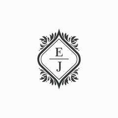 EJ Initials Wedding Logo Vector Art  Icons  and Graphics