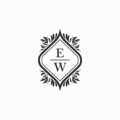 EW Initials Wedding Logo Vector Art  Icons  and Graphics