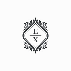 EX Initials Wedding Logo Vector Art  Icons  and Graphics