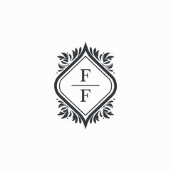 FF Initials Wedding Logo Vector Art  Icons  and Graphics