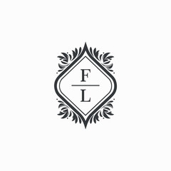 FL Initials Wedding Logo Vector Art  Icons  and Graphics