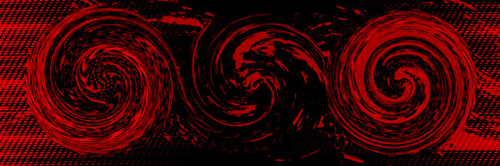 Vector red line background curve element with black space for text and message design, overlapping layers