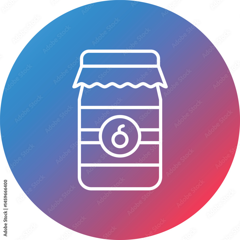 Poster jam line gradient circle background icon