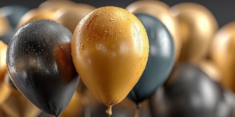 Elegant Black and Gold Balloons for Celebration and Festive Events