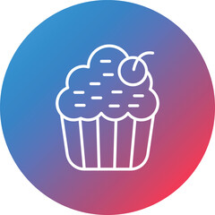 Muffin Line Gradient Circle Background Icon