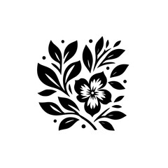 Elegant Black & White Floral Design Element