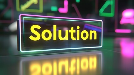 Fototapeta premium magnifying on word in business concept. Illuminated sign with the word 