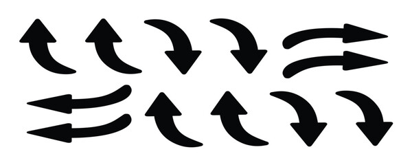 Arrow And Cursor Icons.Black arrow vector icon pack.Arrow collection. Simple arrow big set. Vector illustration. Arrow. Cursor. Modern simple arrows. Vector illustration.
