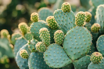 Cactus plants thriving in sunny environment
