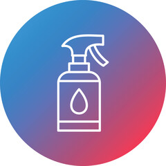Sparay Bottle Line Gradient Circle Background Icon