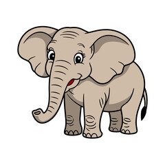 Naklejka premium Cute Cartoon Elephant Vector Illustration 