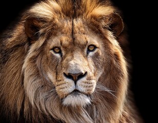 opulent lion with detailed fur enhanced by sparkling gold accents radiating elegance and lifelike presence