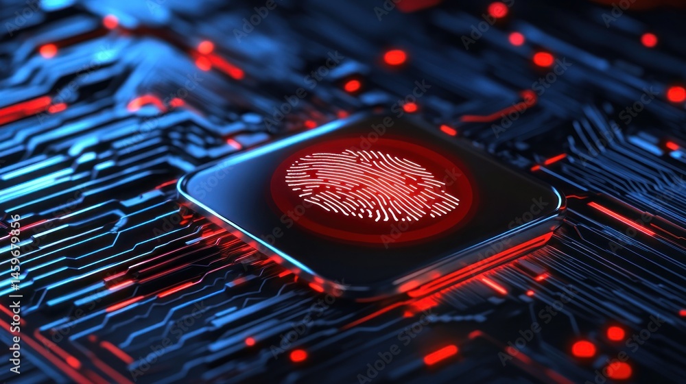 Poster cybersecurity fingerprint authentication system: digital identity verification technology