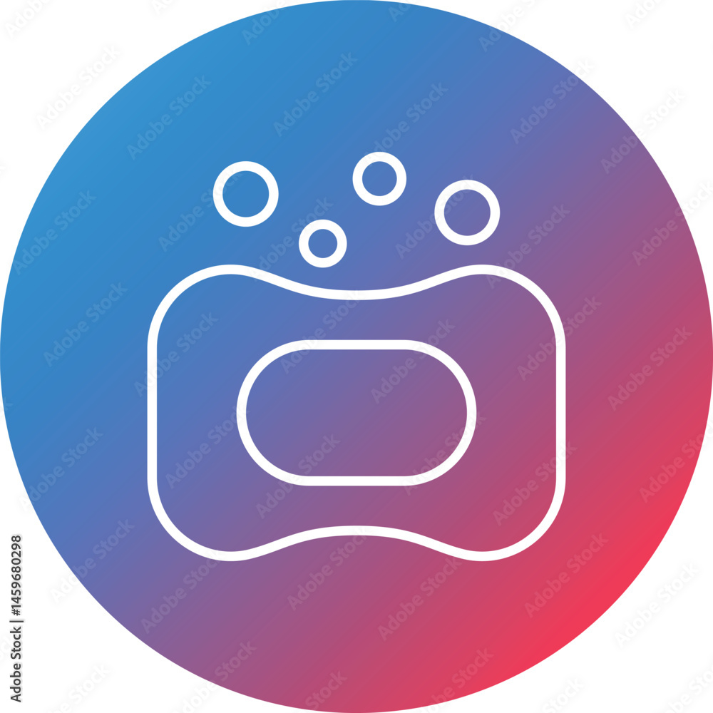 Poster soap line gradient circle background icon