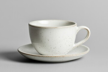 Fototapeta premium White tea cup with saucer