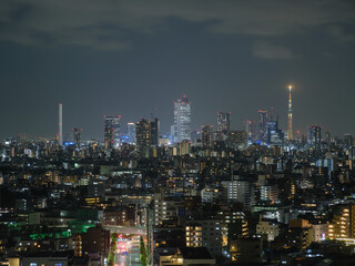 Naklejka premium 東京の夜景 池袋のビル群