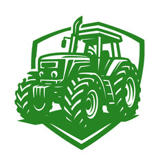 Vector Illustration of a Farm Tractor with Big Tires