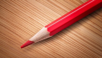 Obraz premium closeup red pencil point sharp graphite wood texture background art color macro image office supply detail design sketch