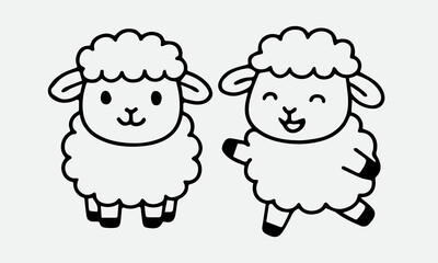 two sheep with funny expressions