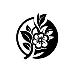 Elegant Black and White Floral Logo Design