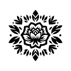 Elegant Black and White Floral Mandala Design