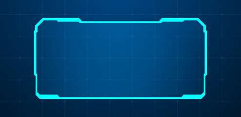 Technology box or border blue vector illustration