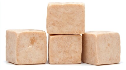 Three Beige Soap Cubes Stacked