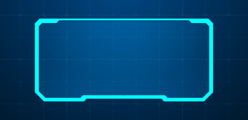 Technology box or border blue vector illustration