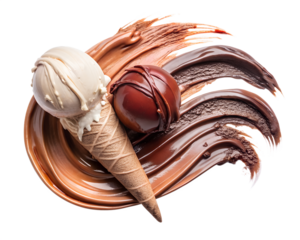 abstract chocolate ice cream brush design