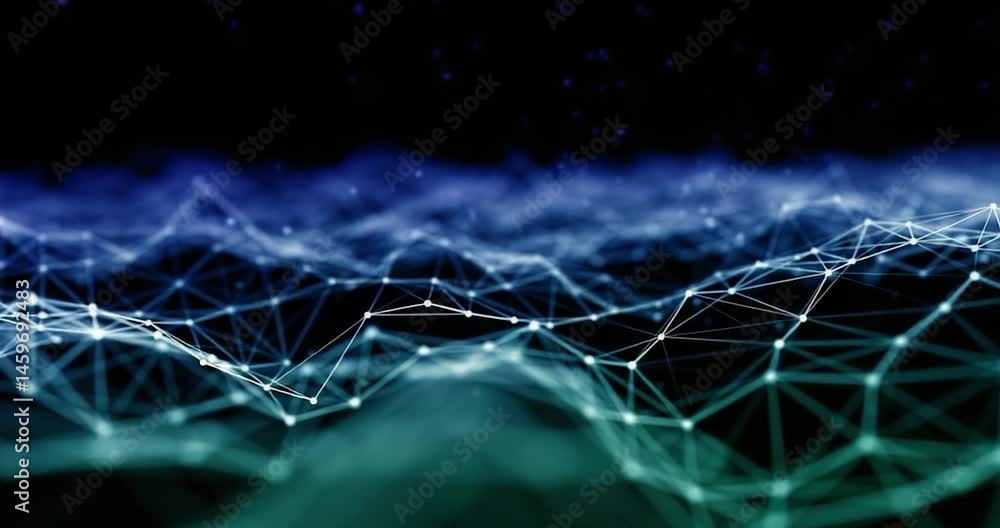 Poster a visually stunning representation of a digital network, data, and connection concepts.