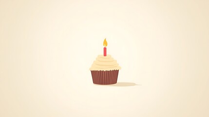 Illustration of birthday cupcake 