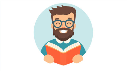 Obraz premium A stylish and adaptable stock visual vibrant cartoon character with a mustache: a delightful combination of graphics, wide smile, and animated flair.