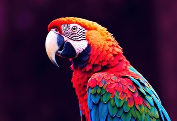 Fototapeta premium Vibrant parrot with colorful feathers showcasing its beauty and charm