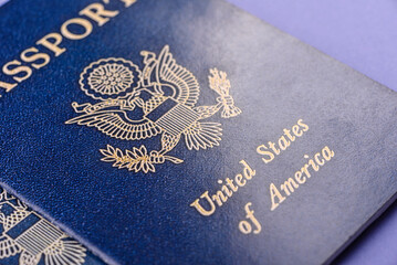 US passport for travelling, flying and doing business. USA document