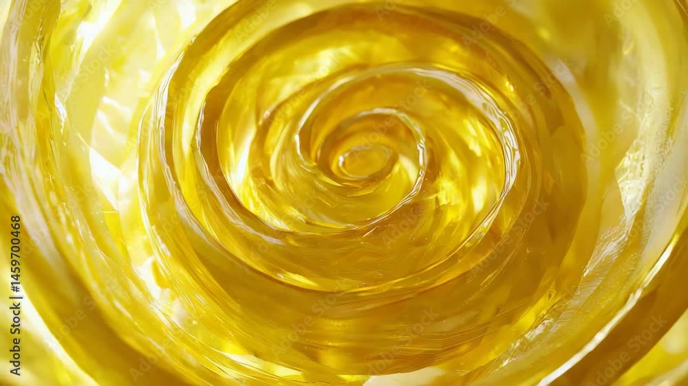 Poster vibrant yellow swirl abstract art displaying dynamic movement and energy in a colorful design format