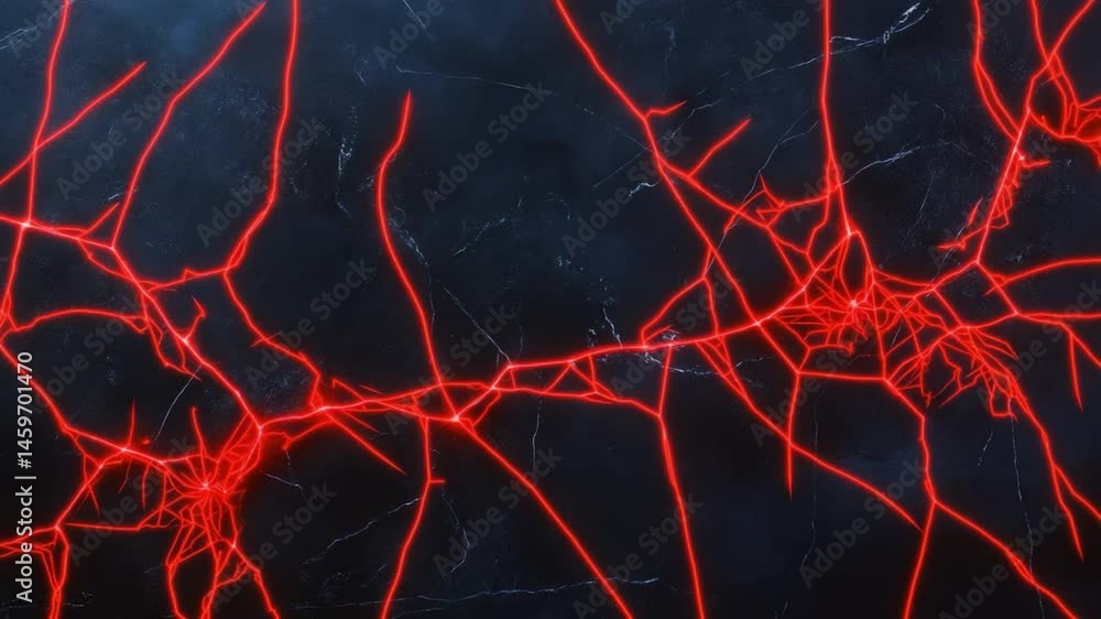 Poster abstract red veins on dark background with intricate patterns and textures for artistic and creative