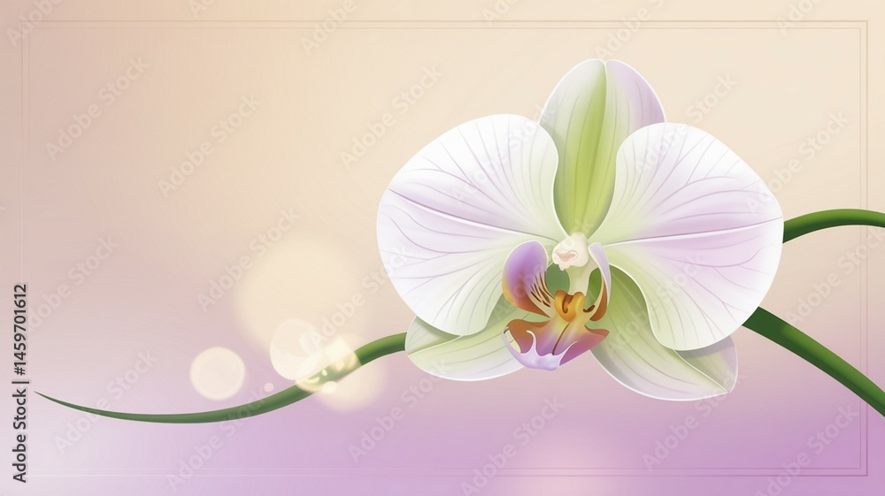 Poster soft gradient background with thin golden border