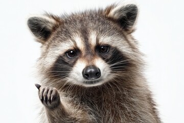 Fototapeta premium Playful raccoon reaching out with a paw.