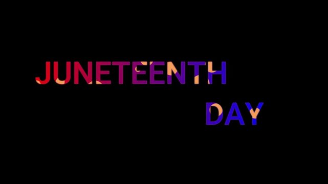 juneteenth day animated text video, 4k freedom celebration typography animation, african american history motion graphics