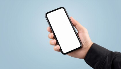 cell phone in hand mockup transparent screen for custom app display