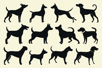 Dog Breed Silhouettes – Minimalist Vector Icon Pack