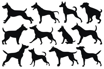 Dog Shadow Vector Set – Isolated Pet Silhouette Icons