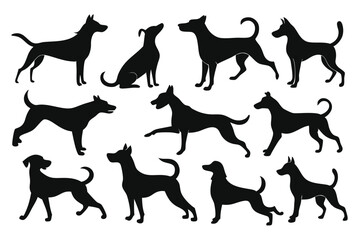 dog silhouettes set