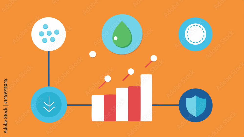 Poster illustration of efficacy a chart showcasing improvement percentages in pore visibility with the appl
