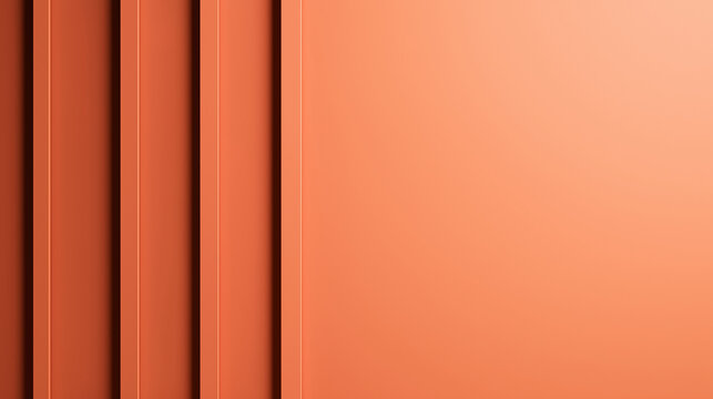 Abstract modern geometric design of terracota color palette with vertical lines and negative space background