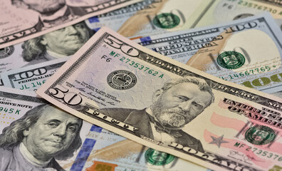 Images of banknotes from various countries. American dollar photos.