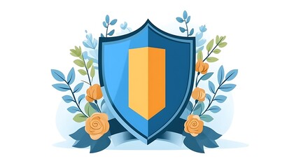 Floral shield emblem