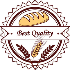 Best Quality Bread Bakery Emblem with Wheat