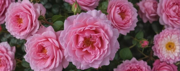 A velvety pink Rosa damascena rose in full bloom , romantic, essential oil