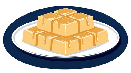 Indulging in caramel toffee treats at a sweet dessert table exquisite candies with butter sauce